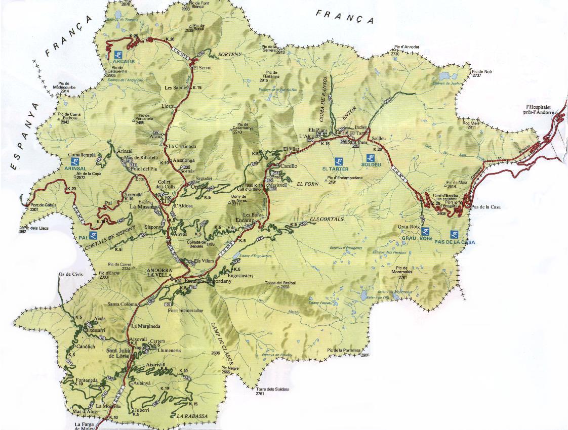 Mapas de Andorra Mapes d' Andorra Cartes d'Andorra Maps of Andorra ...